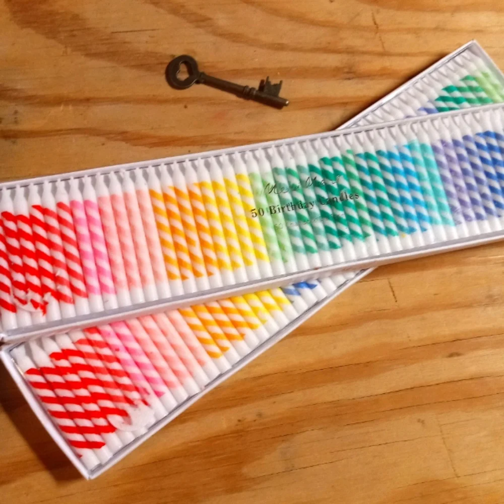 NWT- Meri Meri Rainbow Candle Set